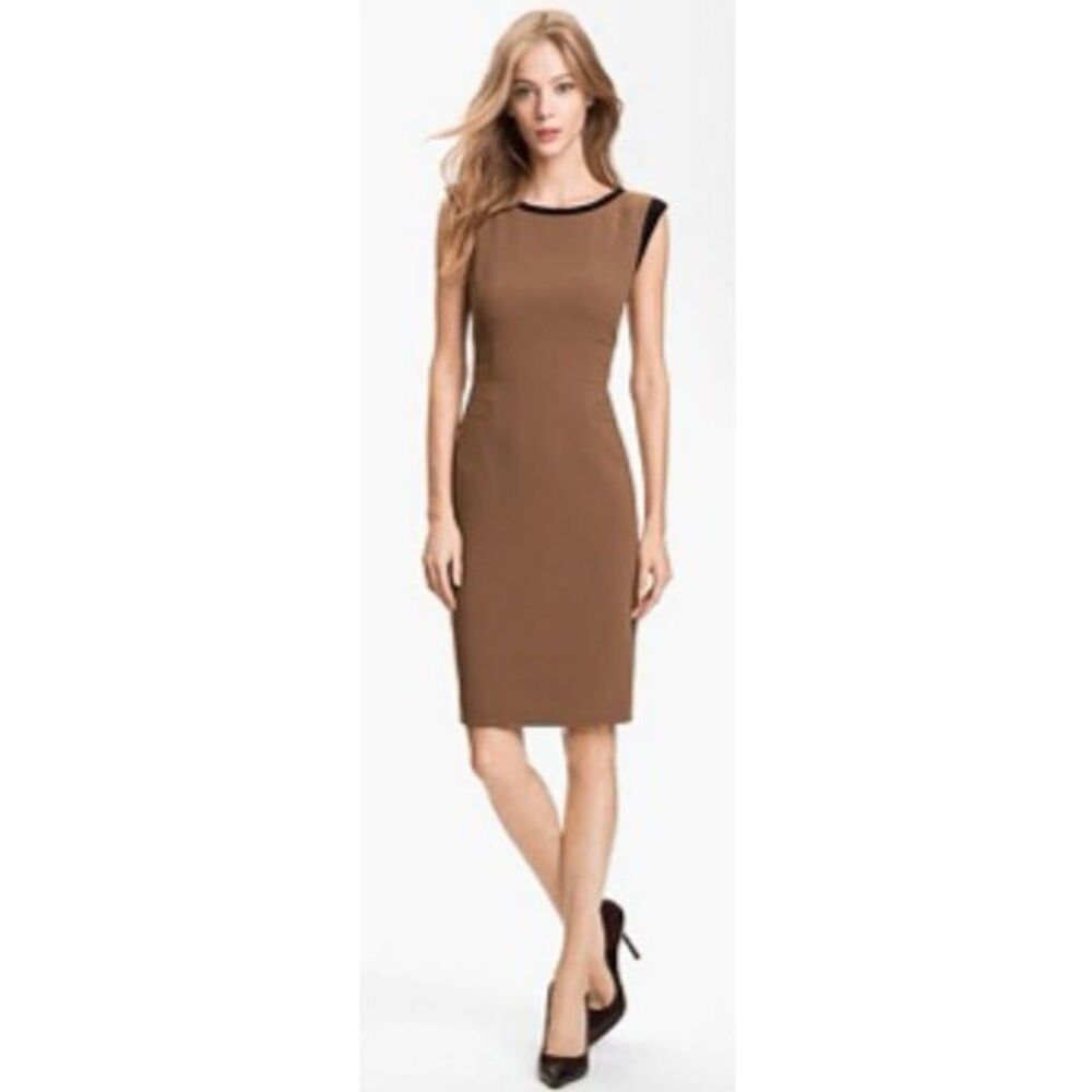 Rachel Roy Double Face Sheath Dress in Brown/Black Size 4